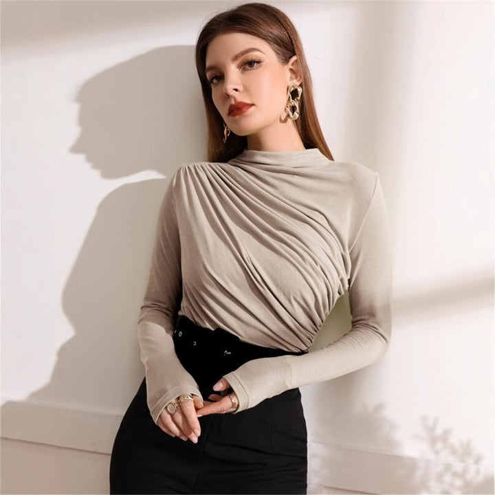 Damen Langarm-Shirt mit elegantem Wickeldesign Drune
