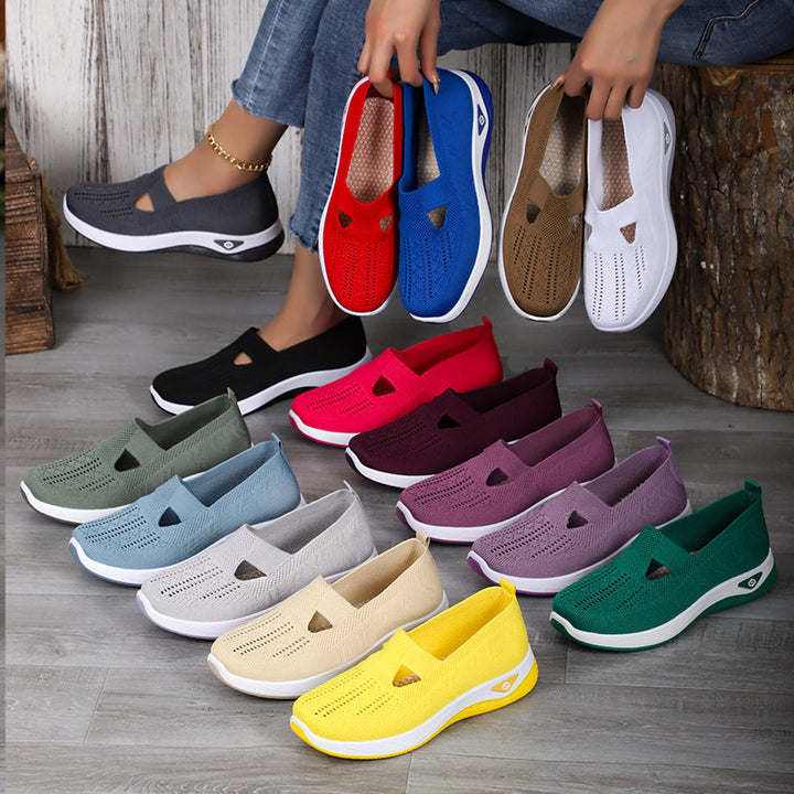 Damen nan leichte atmungsaktive Strickslipper mit Memoryschaum und rutschfester Laufsohle Drune