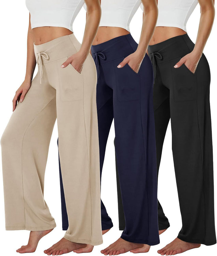 Damen Bequeme Freizeithose mit weitem Schnitt und Kordelzug Drune