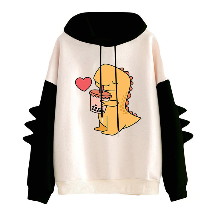 Damen Kapuzenpullover mit niedlichem Dinosaurier-Design Drune