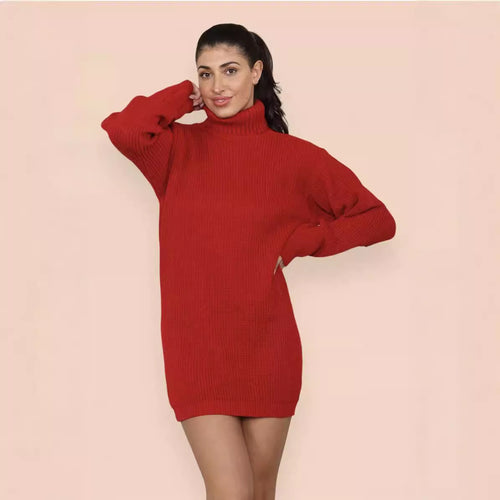 Damen Strickkleid mit kuscheligem Rollkragen und lässigem Schnitt Drune