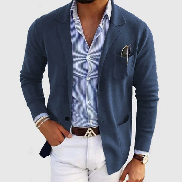 Herren lässiger Strickblazer mit praktischen Taschen und bequemer Passform Drune