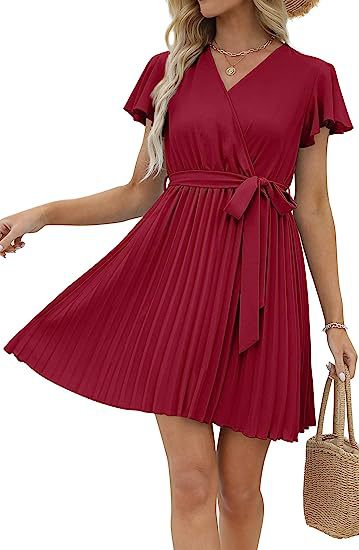 Damen Wickelkleid mit plissierten Details Drune