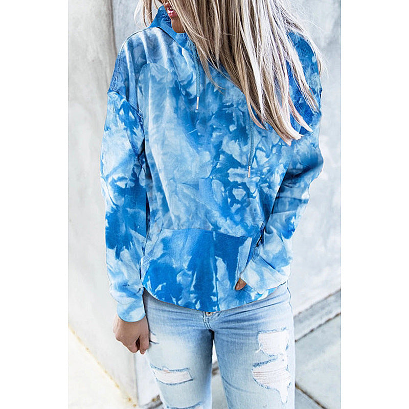 Damen Kapuzenpullover mit einzigartigem Batik-Muster Drune