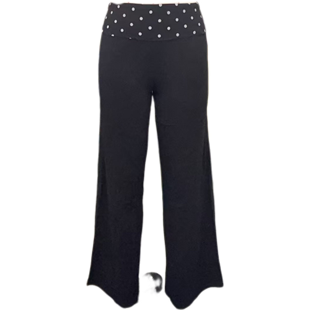 Damen weite Freizeit-Hose mit elastischem Bund und Pünktchenmuster Drune