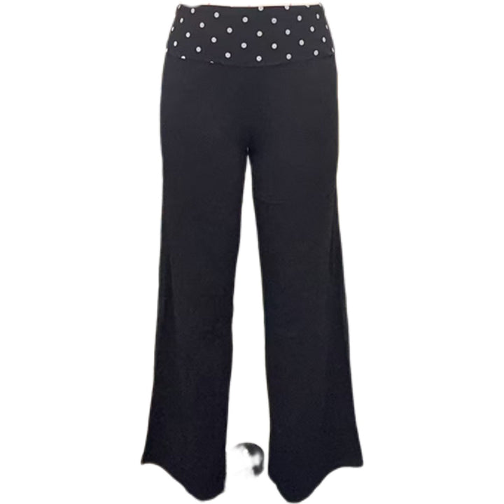 Damen weite Freizeit-Hose mit elastischem Bund und Pünktchenmuster Drune