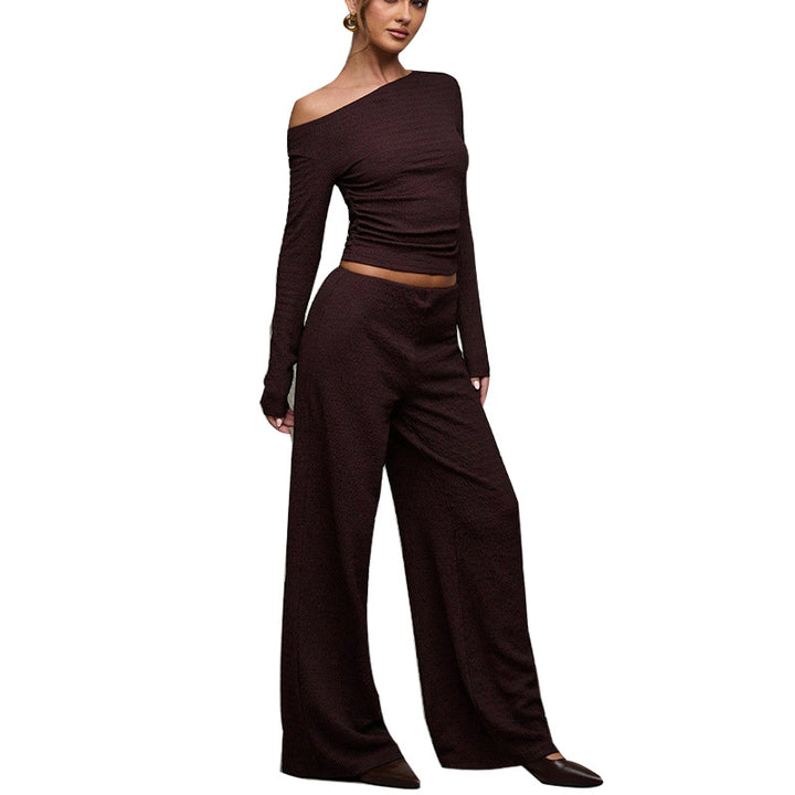 Damen Elegantes und weiches Oberteil mit weitem Beinkleid Drune