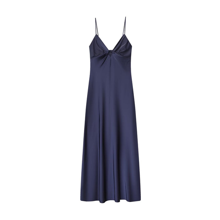 Damen Maxikleid mit elegantem Wasserfallausschnitt und zarter Drapierung Drune