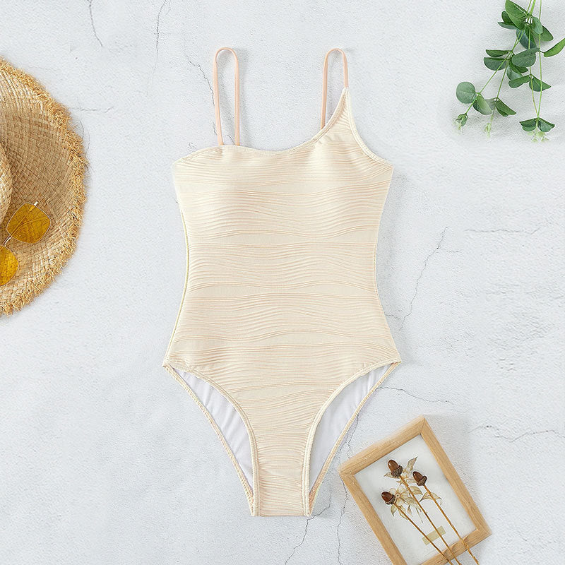 Damen Einteiler Badeanzug mit elegantem Rippendesign Drune