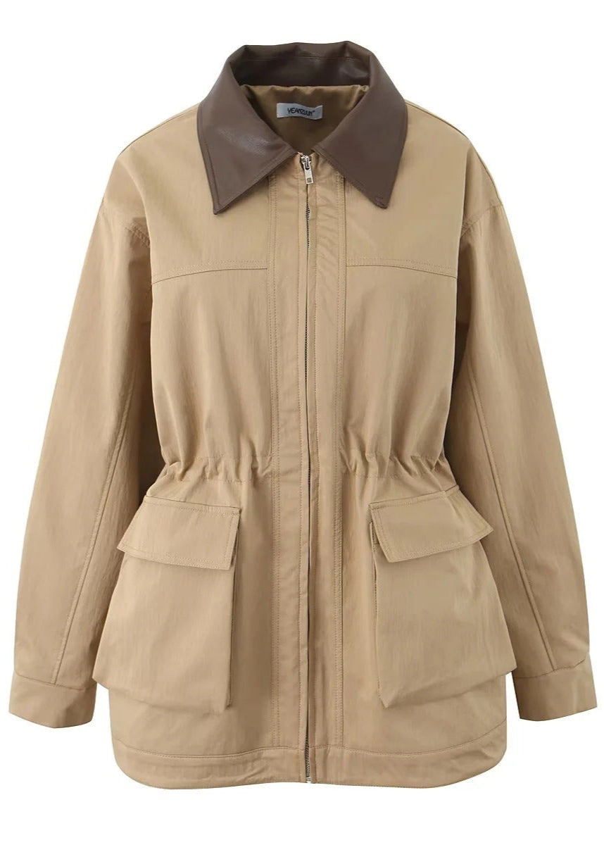 Drune | Utility-Jacke mit Kontrastkragen