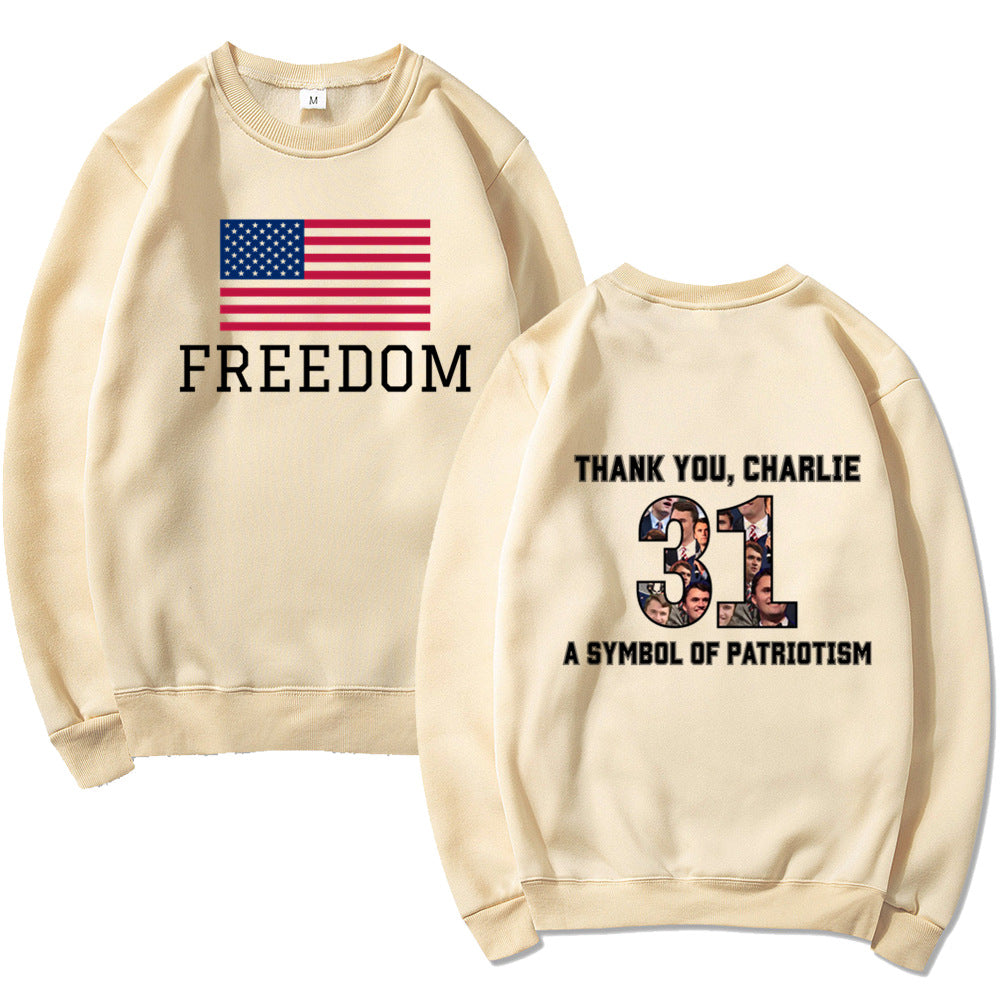 Damen Sweatshirt mit patriotischem Aufdruck und softem Material Drune