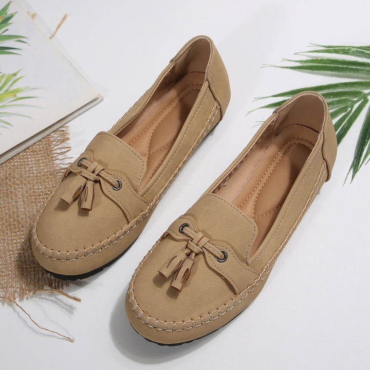 Damen bequeme Slipper mit dekorativem Bogen Drune