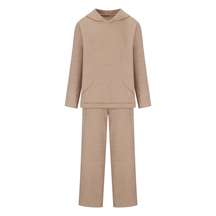 Damen entspannendes Lounge-Set mit Kapuze und weit geschnittener Hose Drune