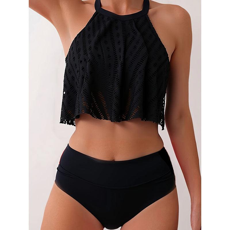 Damen Crop-Top Badeanzug mit hoch geschnittenem Slip Drune