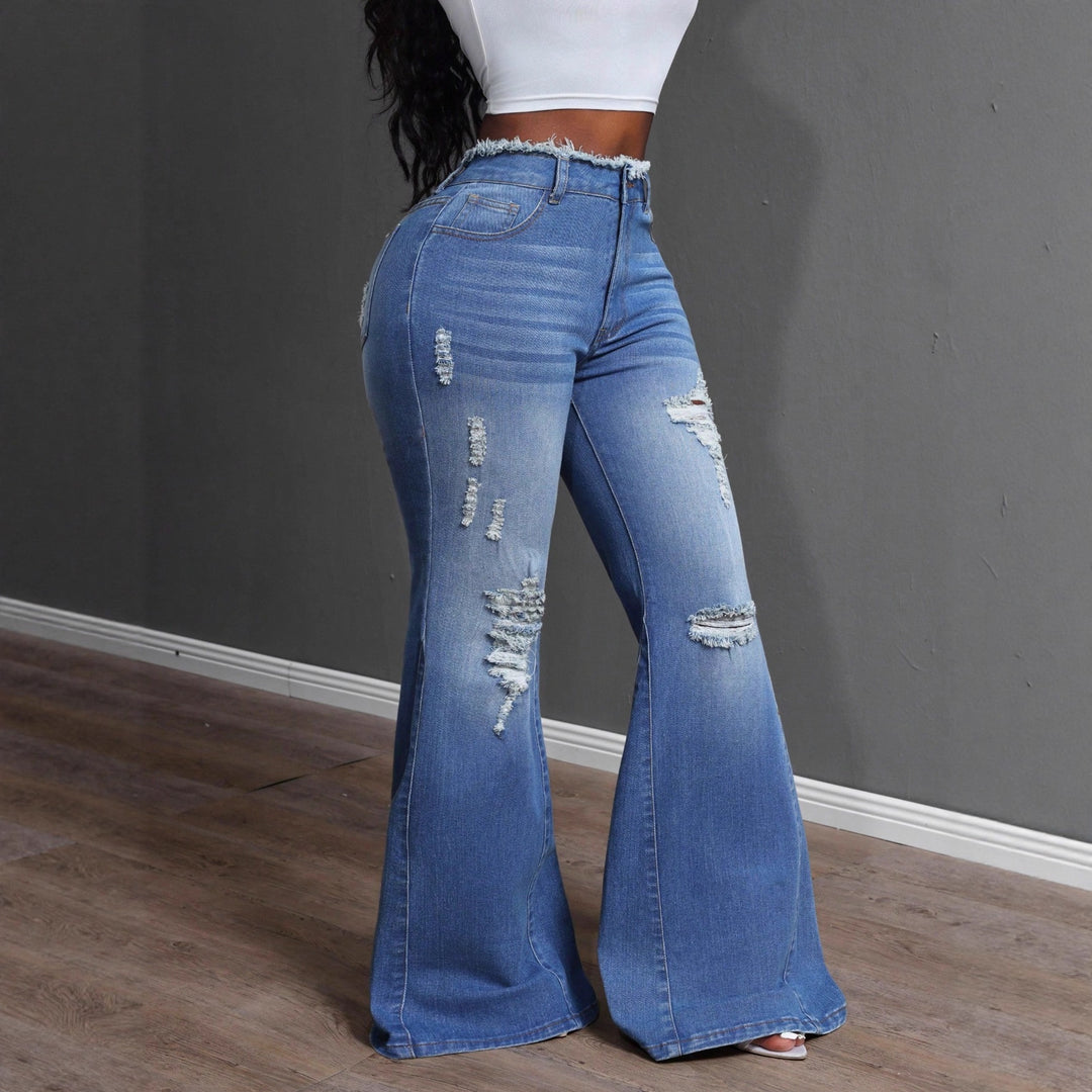 Damen Bootcut Jeans mit ausgefransten Details Drune