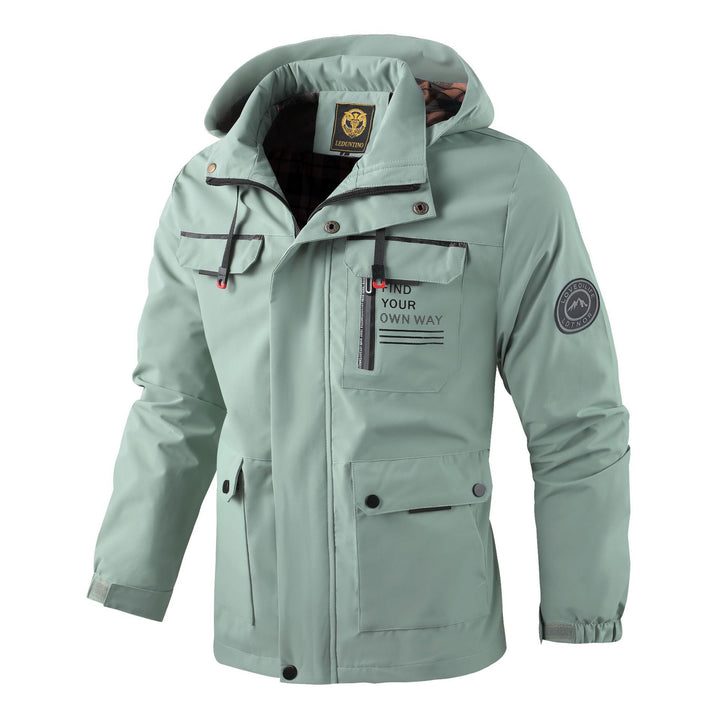 Herren nan urbaner Softshell-Parka mit Kapuze, verdecktem Zweiwege-Reißverschluss und Ärmeltasche Drune
