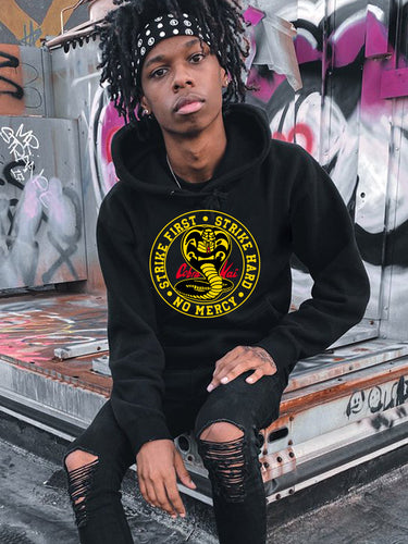 Herren Kapuzenpullover mit klassischem Cobra-Motiv Drune