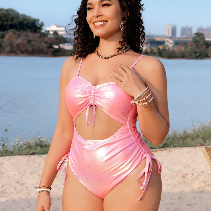 Damen Einteiliger Badeanzug mit aufregendem Cut-Out und Rüschen Drune