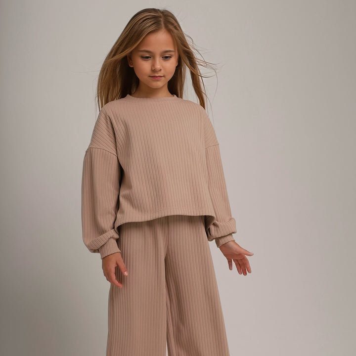 Damen lässiges gestreiftes Loungewear-Set mit weit geschnittenen Hosen Drune