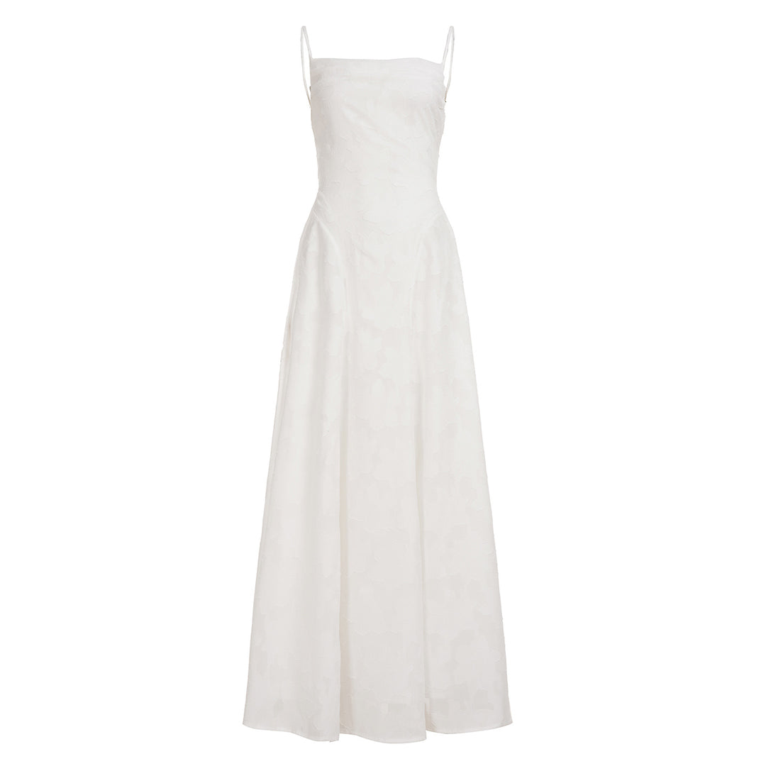 Damen Maxikleid mit zartem Blumendesign und schwingendem Saum Drune