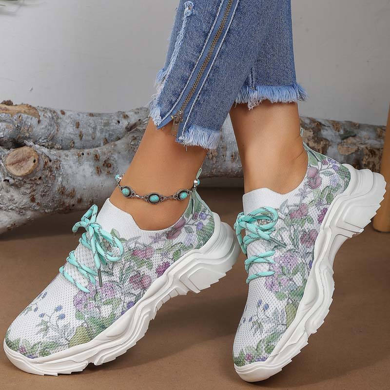 Drune | Lässige Turnschuhe Mit Blumendruck