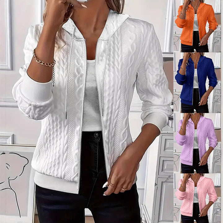 Damen Sportliche Strickjacke mit Kapuze Drune