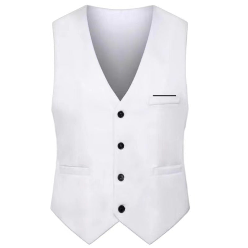 Herren nan elegante Satinweste mit V-Ausschnitt und schmal geschnittene Anzughose Drune