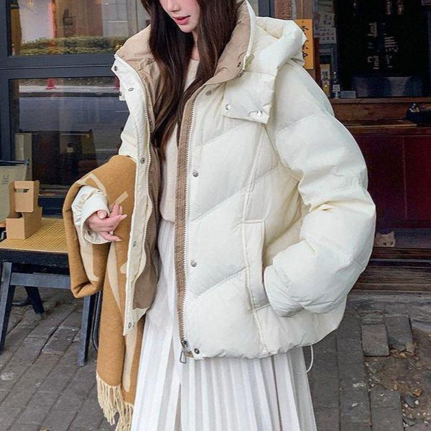 Damen Modische Steppjacke mit hohem Kragen Drune