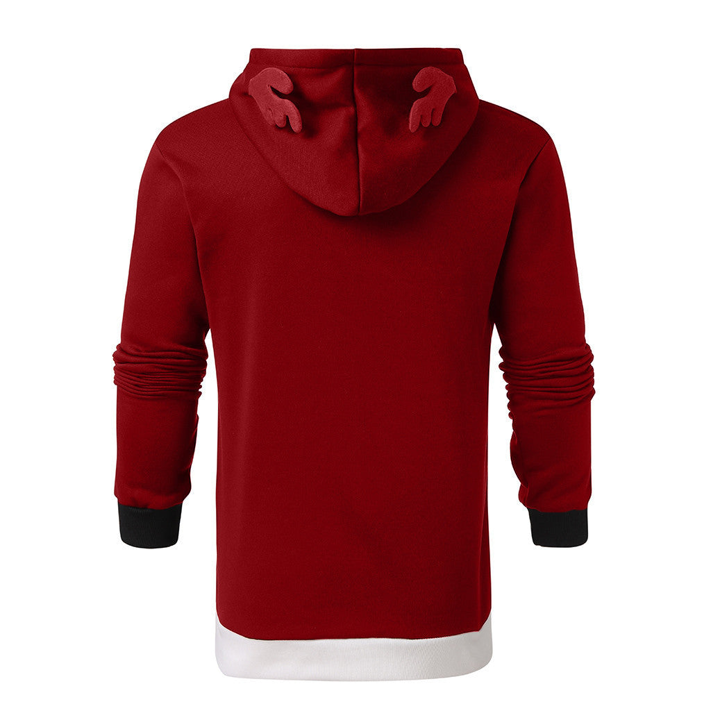 Damen Kapuzenpullover mit Rentieraugen und Kängurutasche Drune