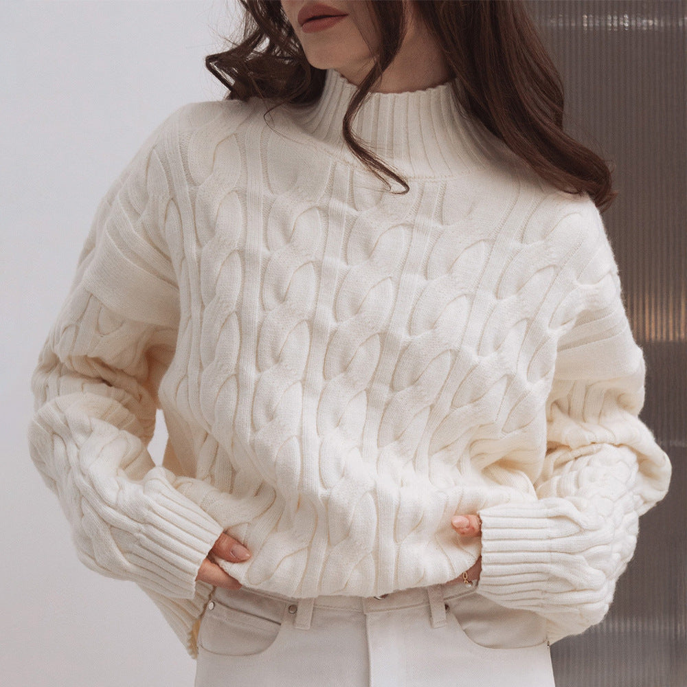 Damen Strickpullover mit Wellenmuster Drune