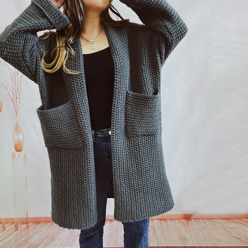 Drune | Einfarbige Strickjacke