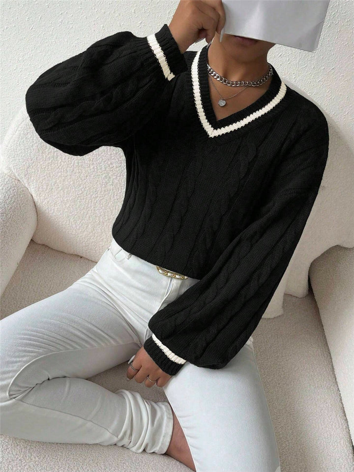Damen Grobstrick Pullover Drune