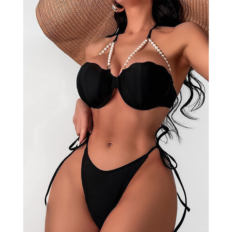Damen Bikinioberteil mit eleganten Muschel-Details und verstellbaren Trägern Drune