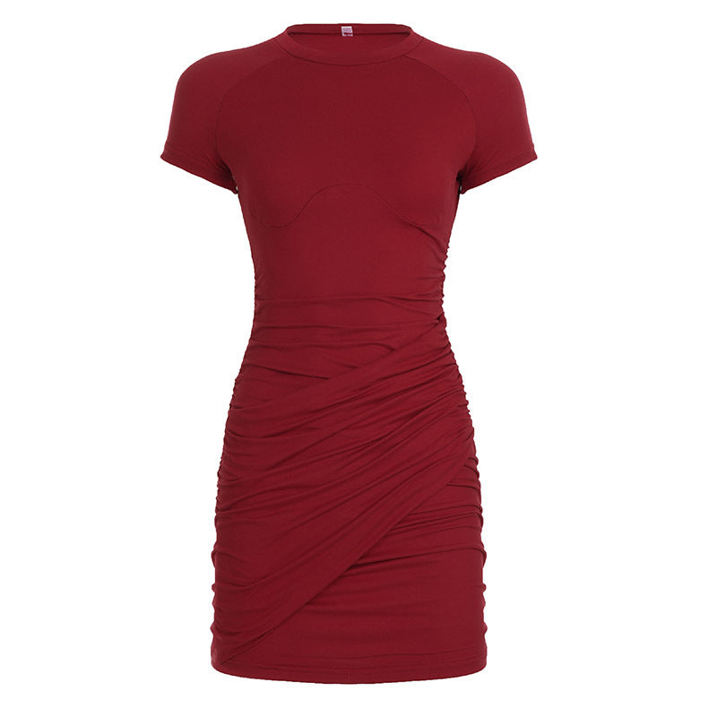 Damen Wickelkleid mit asymmetrischem Saum und elegantem Rüschendesign Drune