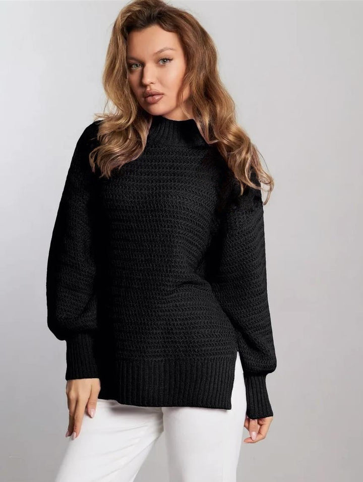 Damen modischer Strickpullover mit strukturiertem Muster und weitem Schnitt Drune