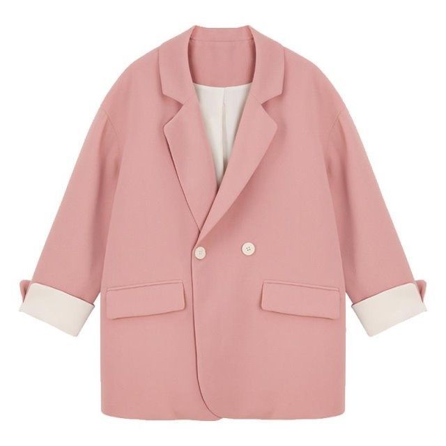 Damen Modische Langarmjacke mit Kontrastärmeln Drune
