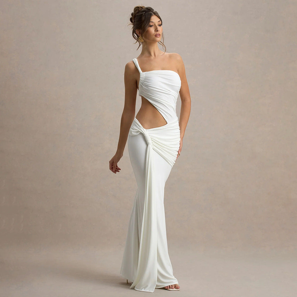 Damen Elegantes Wickelkleid mit asymmetrischem Schnitt und raffiniertem Cut-Out Drune