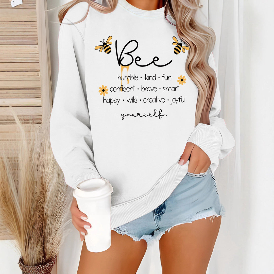 Damen Sweatshirt mit inspirierendem Bienenmotiv und positiven Affirmationen Drune