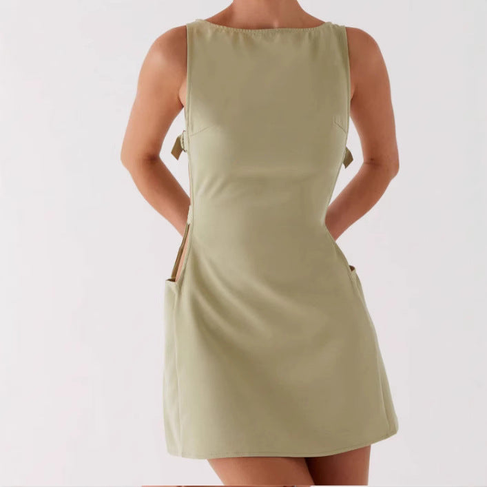 Damen Figurbetontes Cocktailkleid mit schmalem Schnitt und elegantem Rückenausschnitt Drune