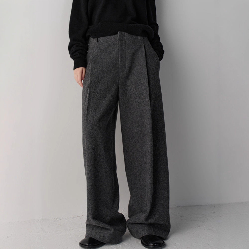 Damen elegante und weit geschnittene Stoffhose Drune