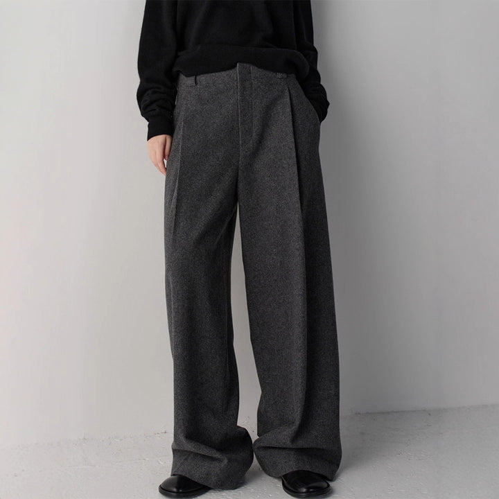 Damen elegante und weit geschnittene Stoffhose Drune