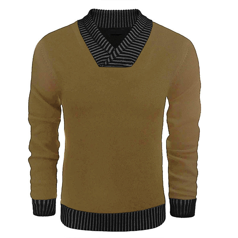 Herren eleganter Strickpullover mit modernem Schalkragen und strukturiertem Oberteil Drune