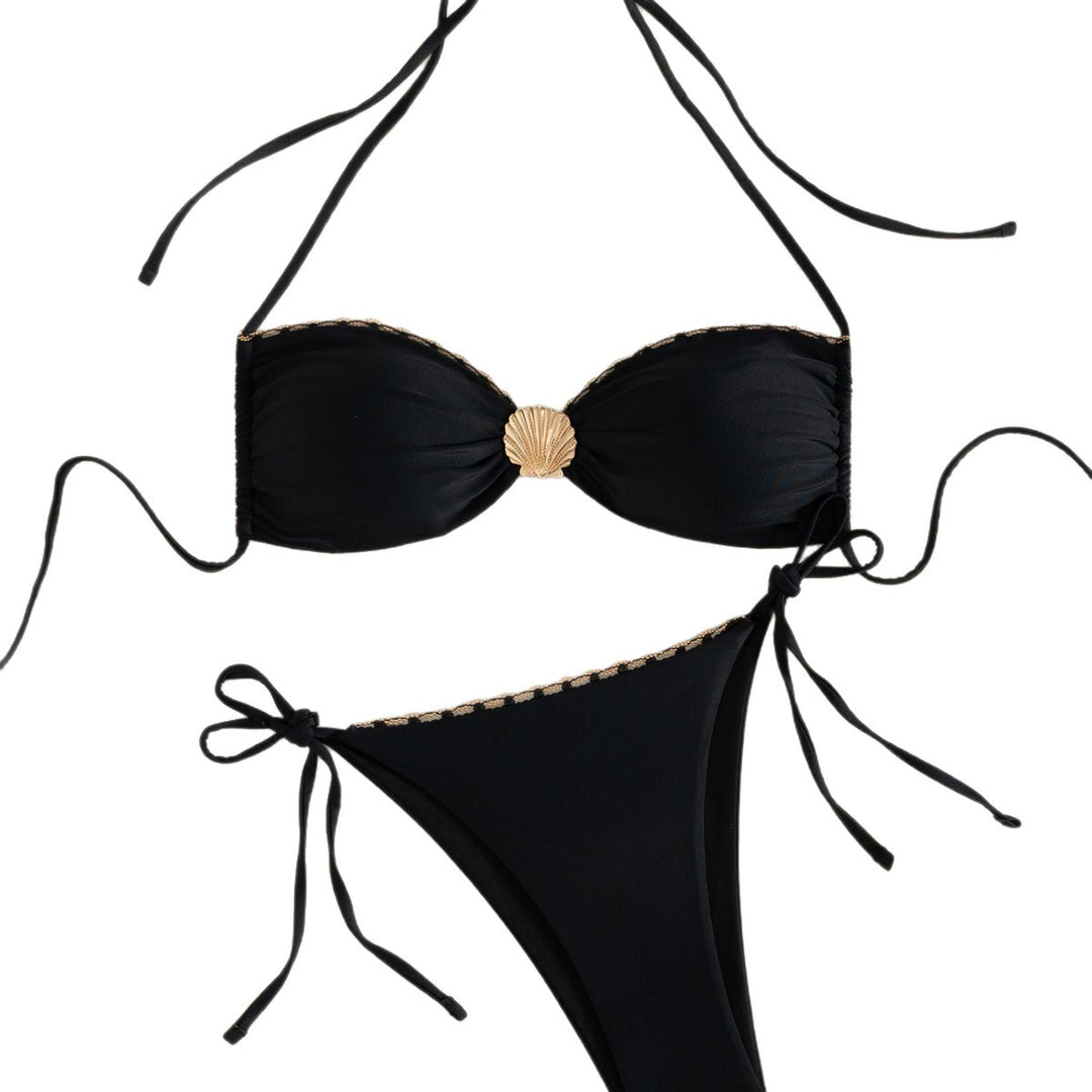 Damen Eleganter Bikini mit goldenen Akzenten Drune