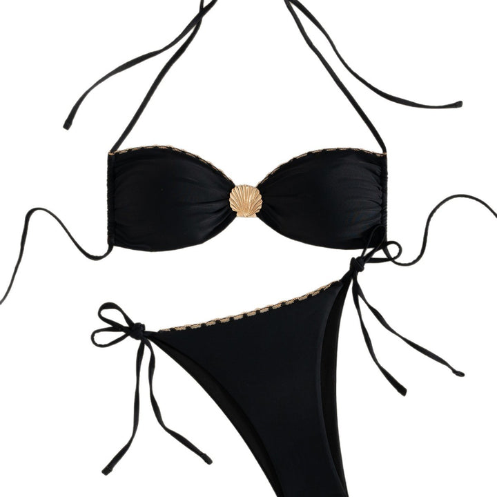 Damen Eleganter Bikini mit goldenen Akzenten Drune