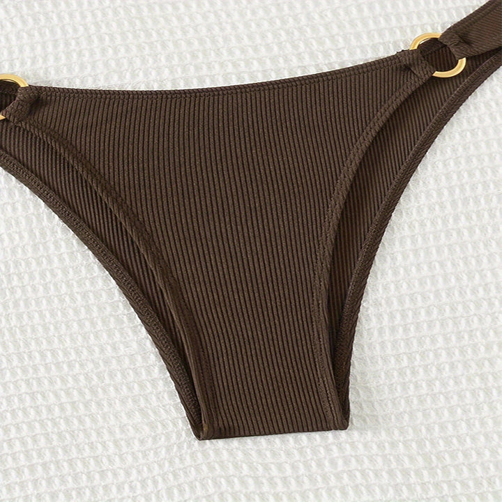 Damen Triangel-Bikini mit elegantem Ringdetail und hochwertiger Rippstruktur Drune