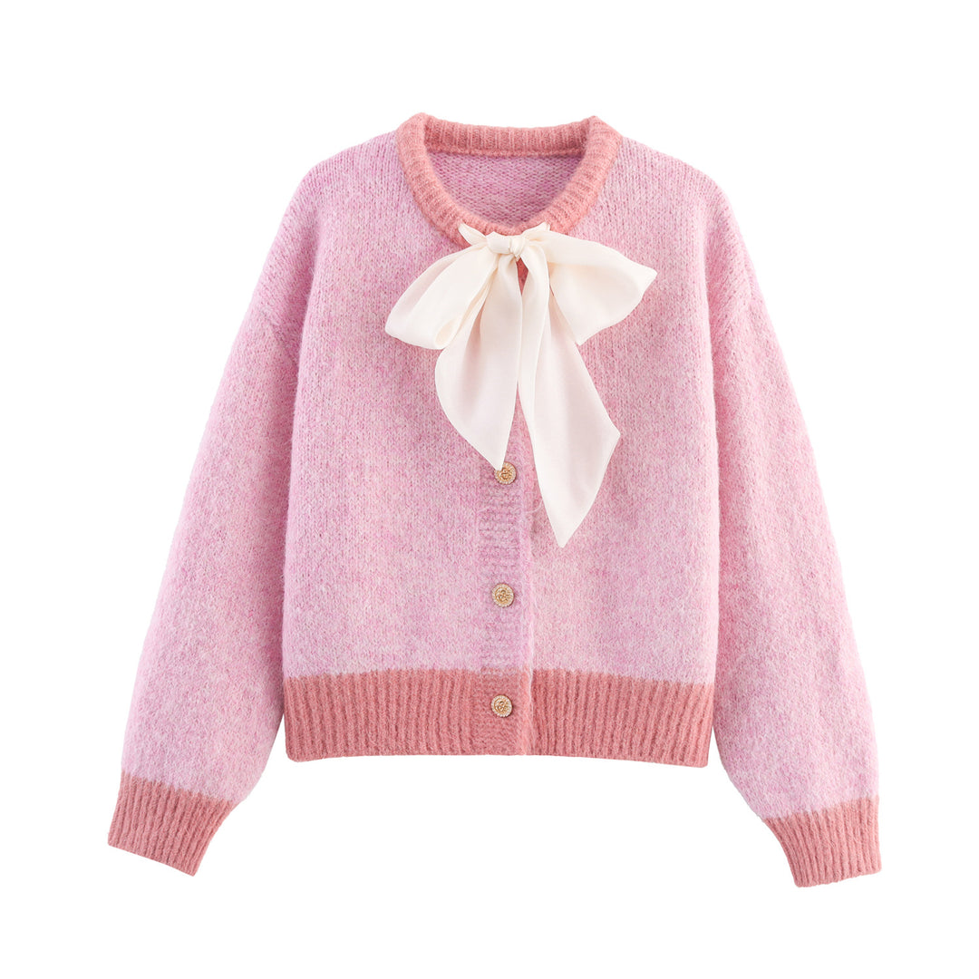 Damen kuschelige Strickjacke mit Schleifenverschluss Drune