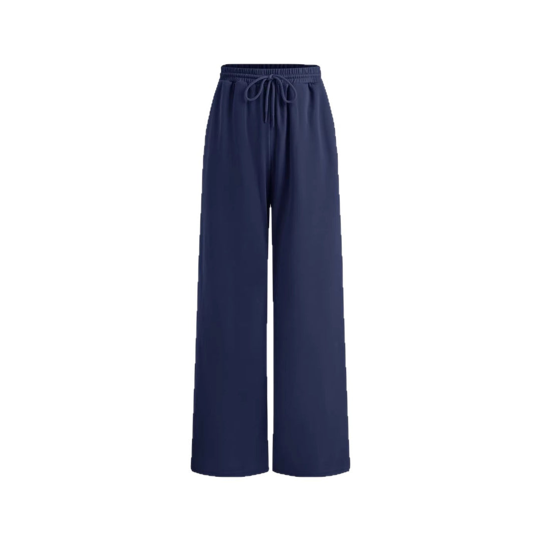 Damen weite Jersey-Hose mit elastischem Bund und Kordelzug Drune