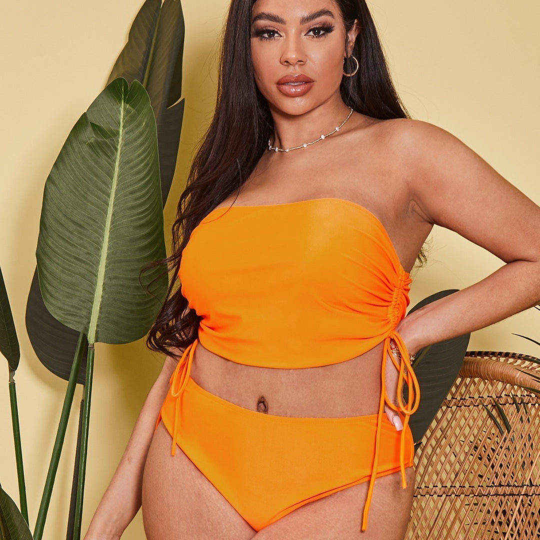 Damen Tankini-Set mit verstellbarem Wickel-Top und hochgeschnittenen Shorts Drune
