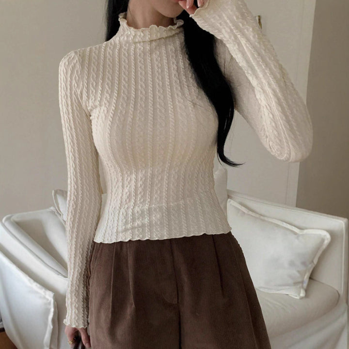 Damen Langarmtop mit strukturiertem Design Drune