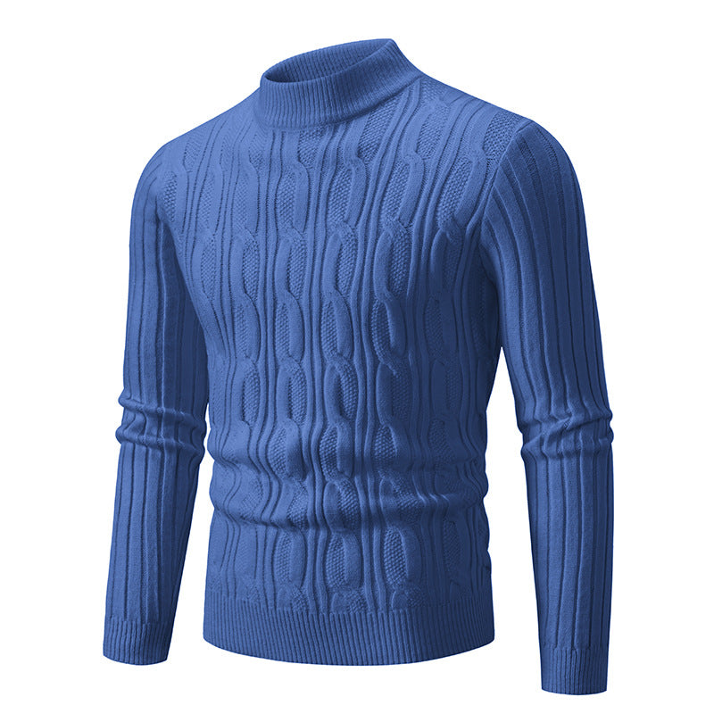 Herren Rollkragenpullover aus hochwertiger Baumwolle mit Zopfmuster Drune